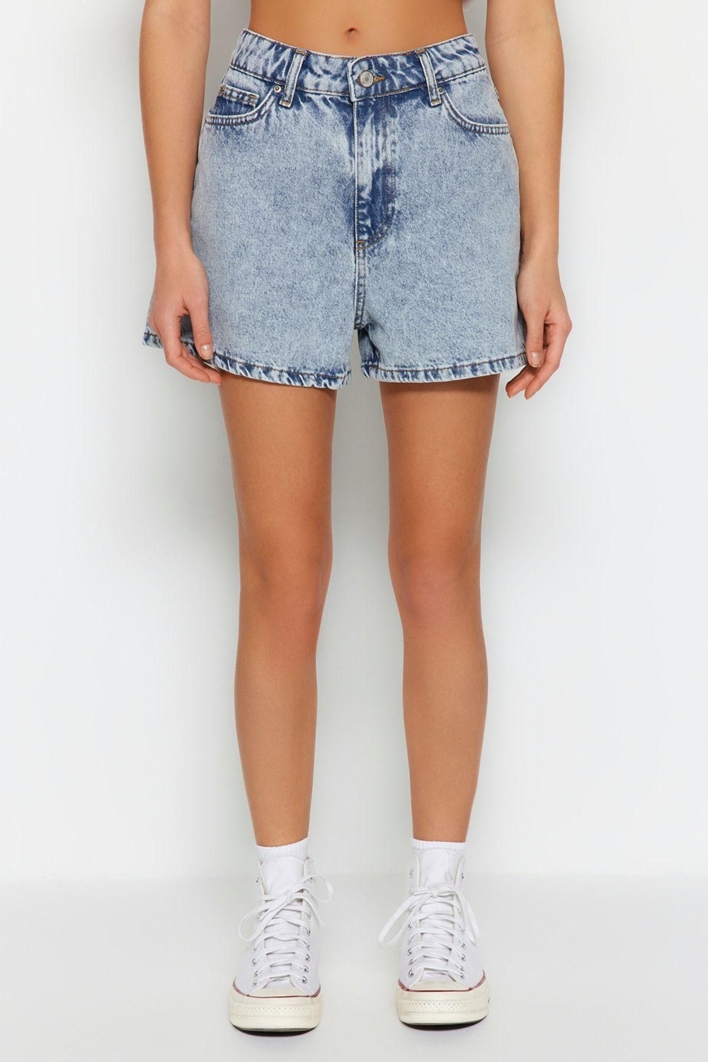 Kadın Pamuklu Denim Şort City Short Kalıp Mom Siluet Rahat Günlük Yaz Stilin Buluştuğu Yer