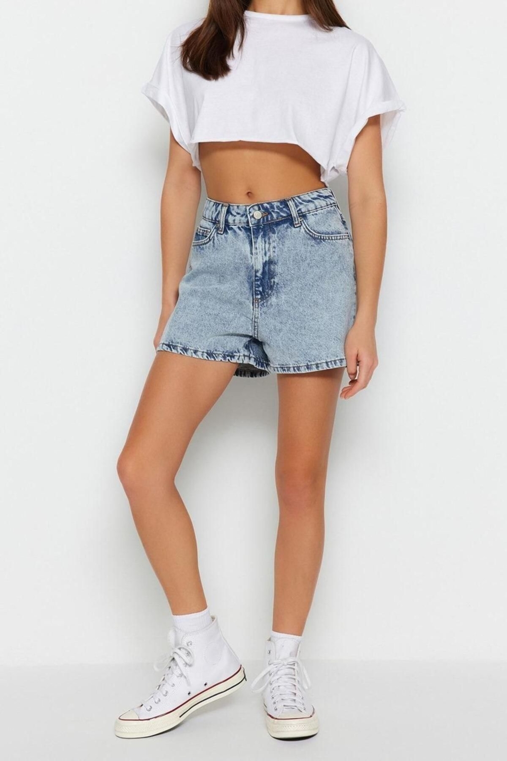 Kadın Pamuklu Denim Şort City Short Kalıp Mom Siluet Rahat Günlük Yaz Stilin Buluştuğu Yer