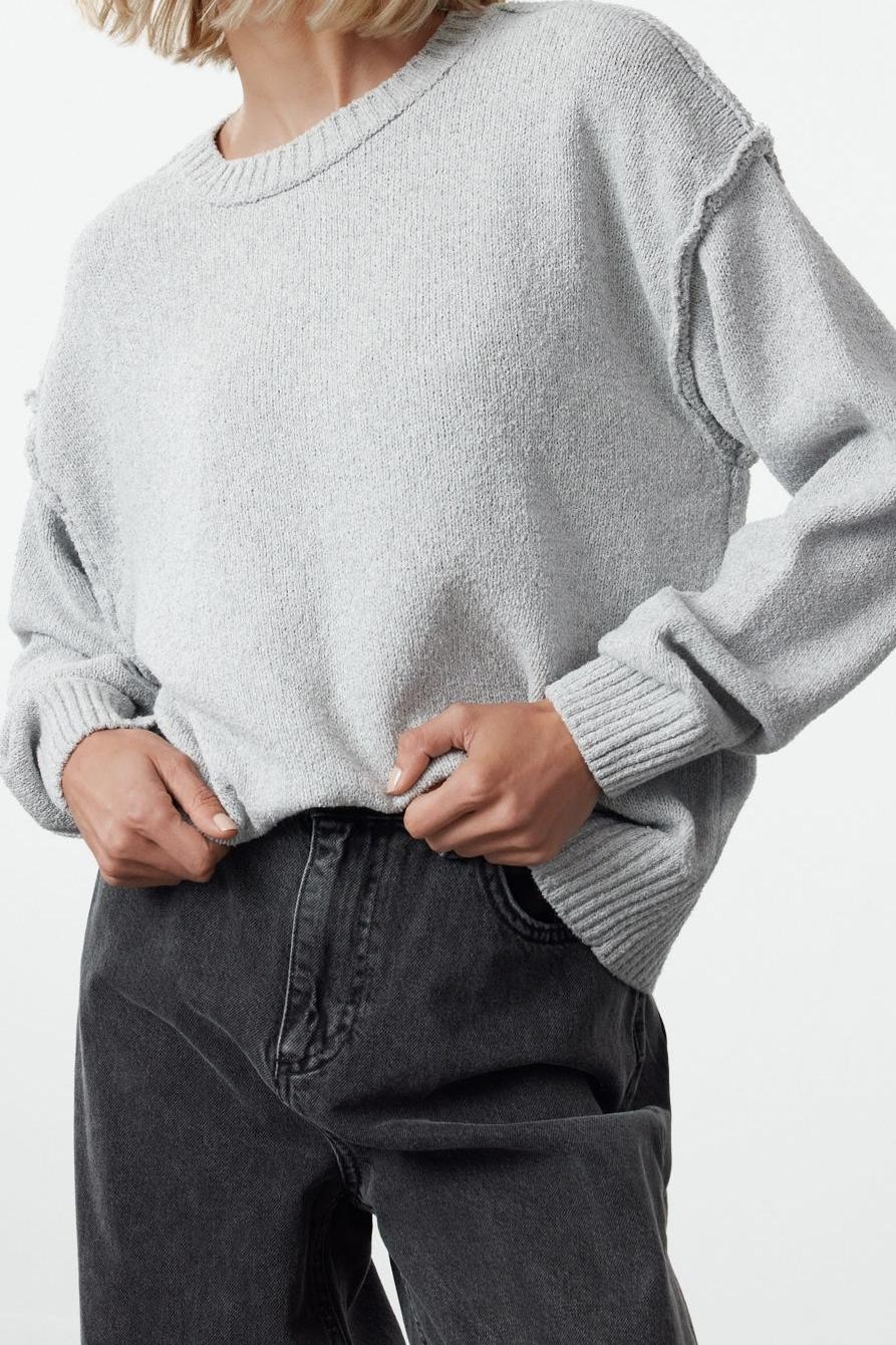 Stil Modern Kadın Regular Standart Kol Bisiklet Yaka Geniş Kalıp Basic Triko Kazak