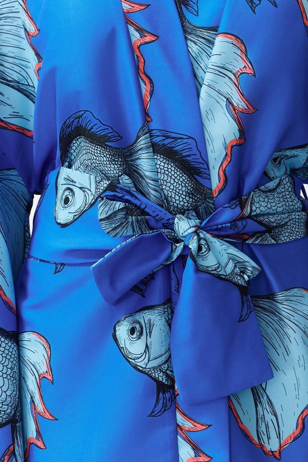 Moda Dokuma Regular Kalıp Crop V Yaka İspanyol Kol Kelly Basic Tropikal Desen Kimono Kaftan