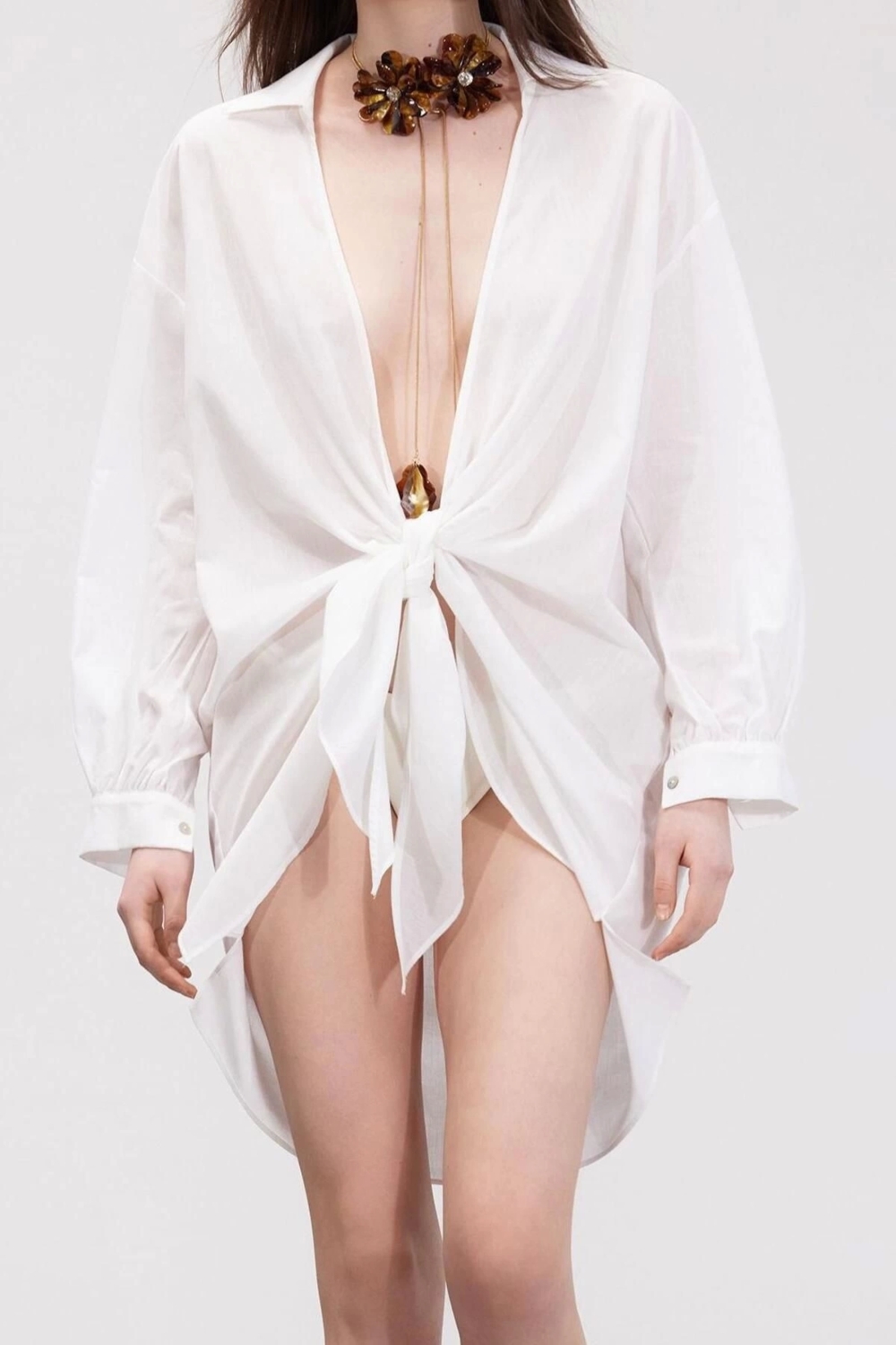 Moda Dokuma Rahat Kalıp Mini Gömlek Yaka Standart Kol Vual Basic Hayvan Desenli Desen Kimono Kaftan