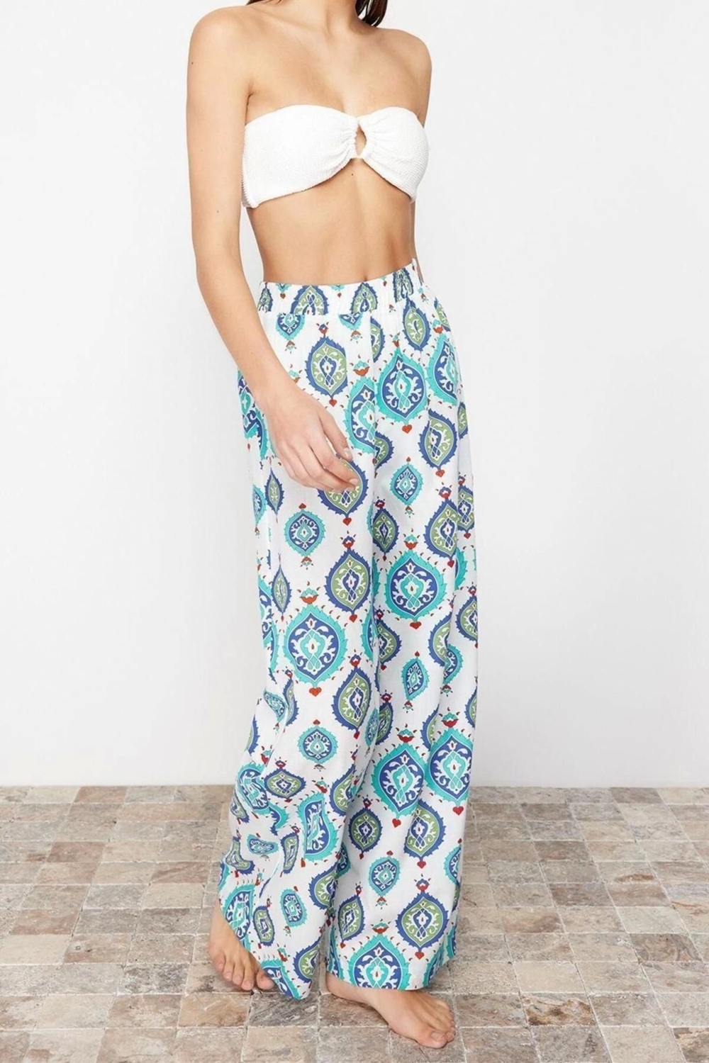 Moda Dokuma Regular Kalıp Uzun Gömlek Yaka Standart Kol Vual Basic Çiçekli Desen Kimono Kaftan