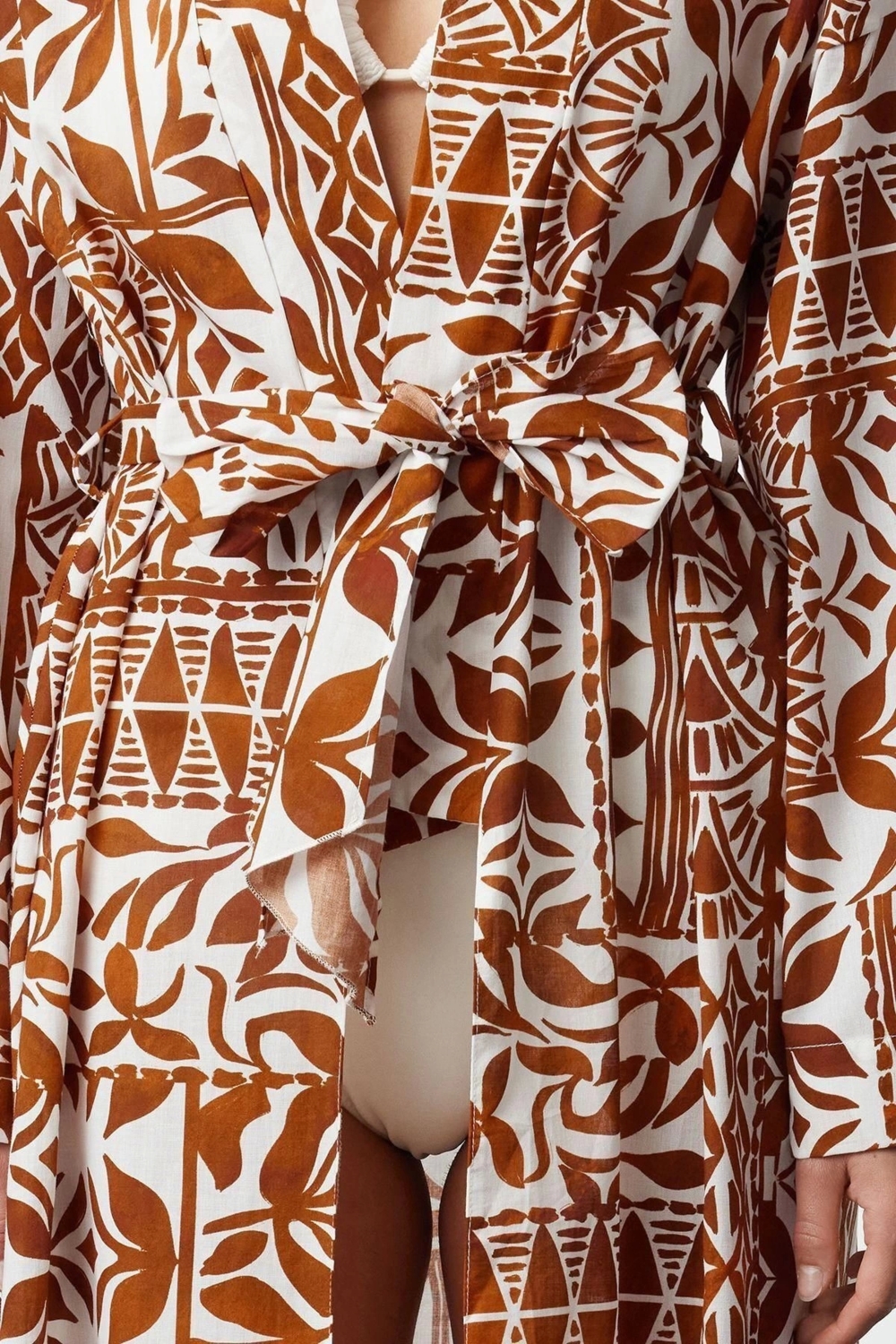Moda Örme Regular Kalıp Uzun Kruvaze Standart Kol Vual Basic Çizgili Desen Kimono Kaftan