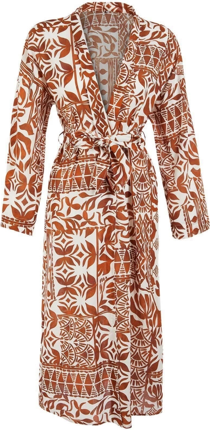 Moda Örme Regular Kalıp Uzun Kruvaze Standart Kol Vual Basic Çizgili Desen Kimono Kaftan