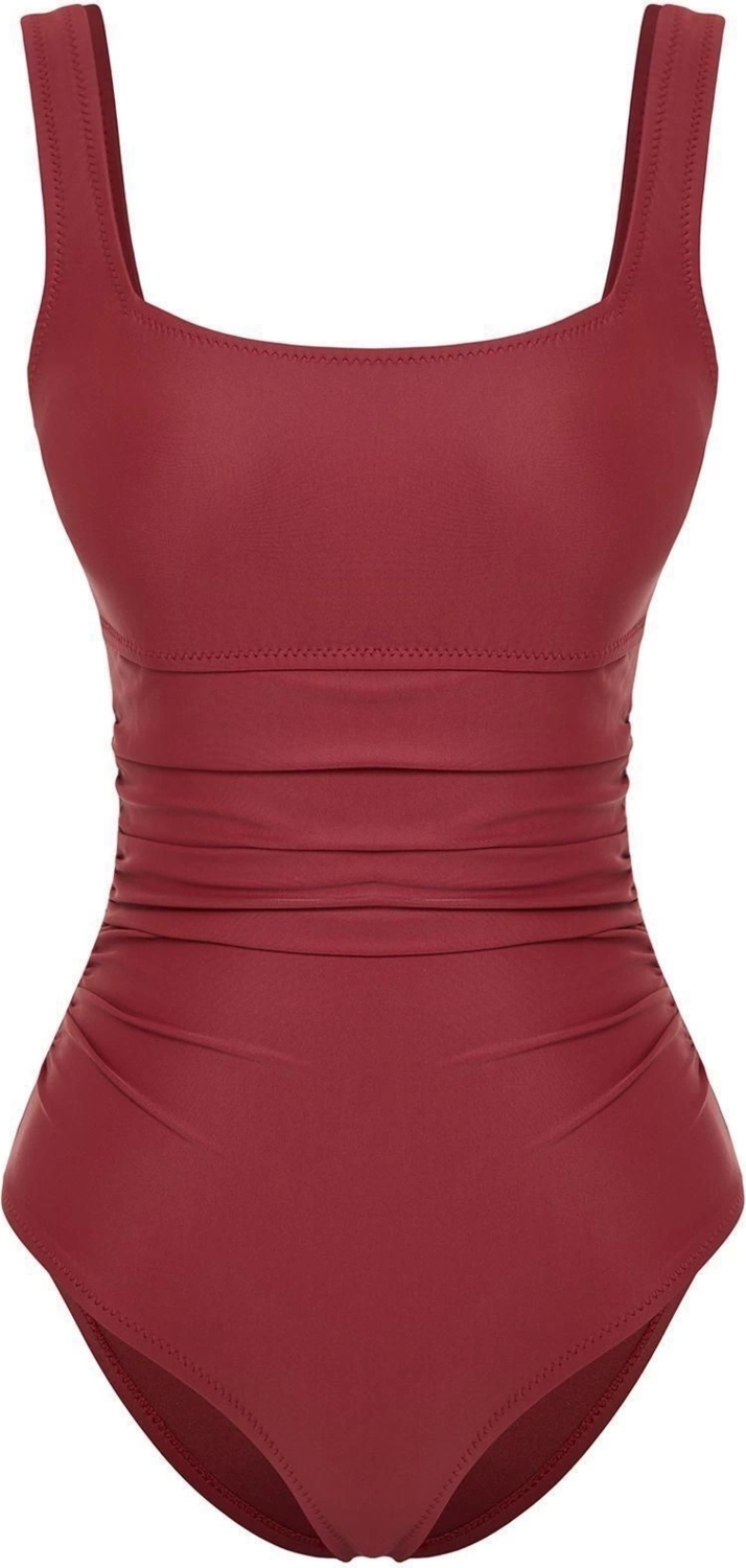 Kadın Moda Atma Kap Askılı Brief Yaka Soyut Desenli Sırt Dekolteli Regular Mayo