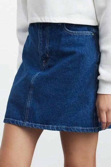 Kadın Denim Mini Etek Pamuk Günlük Casual Kombinler İçin Hafta Sonu Yaz Aylarının Vazgeçilmezi