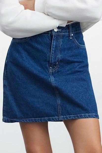 Kadın Denim Mini Etek Pamuk Günlük Casual Kombinler İçin Hafta Sonu Yaz Aylarının Vazgeçilmezi