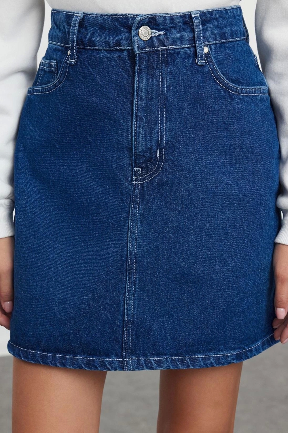 Kadın Denim Mini Etek Pamuk Günlük Casual Kombinler İçin Hafta Sonu Yaz Aylarının Vazgeçilmezi