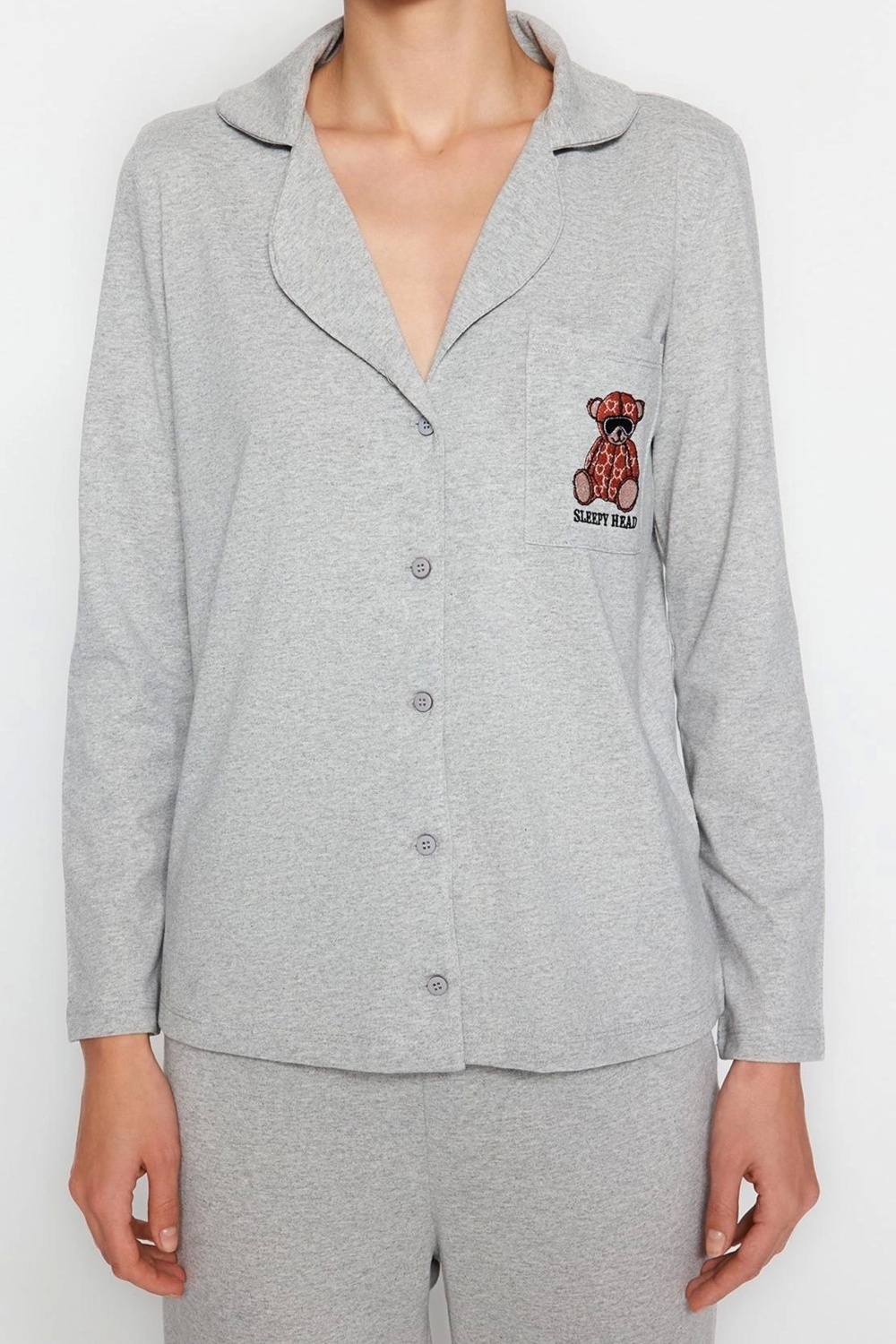 Kadın Kalp Figürlü Gömlek ve Pantolon Pijama Takımı Fonksiyonel Dayanıklı Kaliteli Estetik