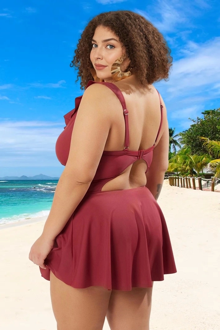 Konforlu Plus Size Mayo Tasarım Büyük Beden Yüksek Konfor UV Korumalı Deniz Kıyafeti