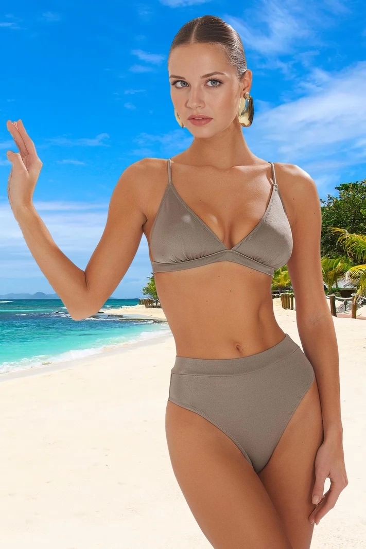 Tasarım Bikini Takımı Esnek Kumaş Özel Şık Detaylı Ergonomik Kesim Plaj Ve Havuz İçin