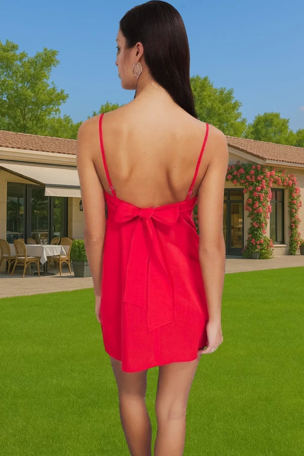 Rahat Yazlık Mini A line Bağcıklı Pamuklu Elbise Rahat Ve Şık Modern Stil Profesyonel Görünüm