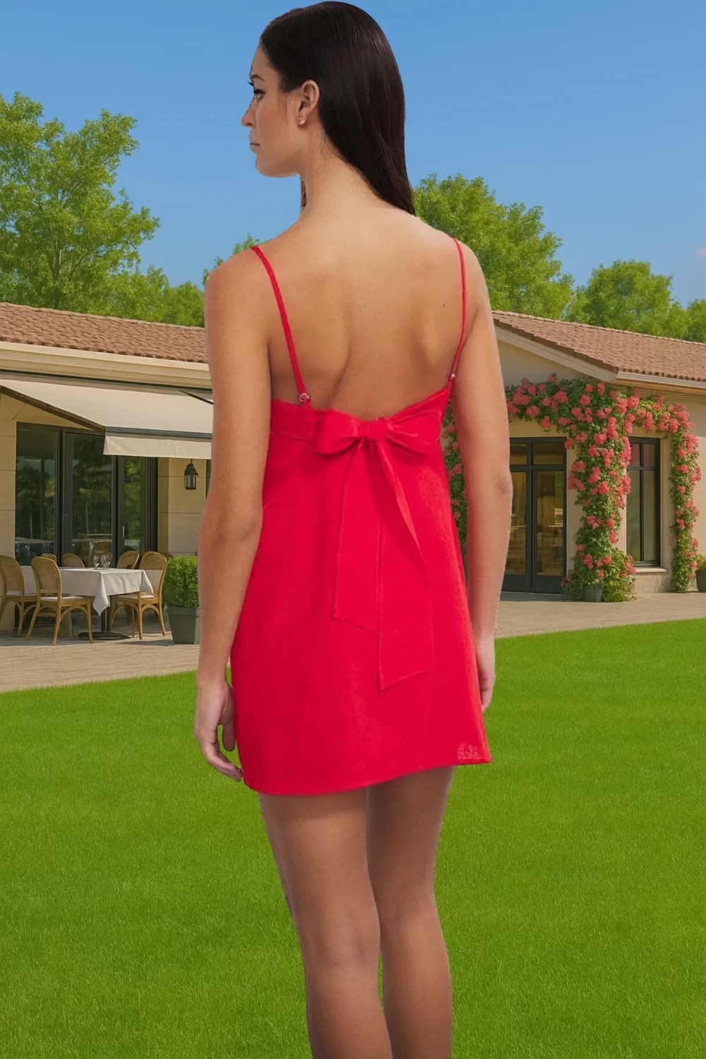 Rahat Yazlık Mini A line Bağcıklı Pamuklu Elbise Rahat Ve Şık Modern Stil Profesyonel Görünüm