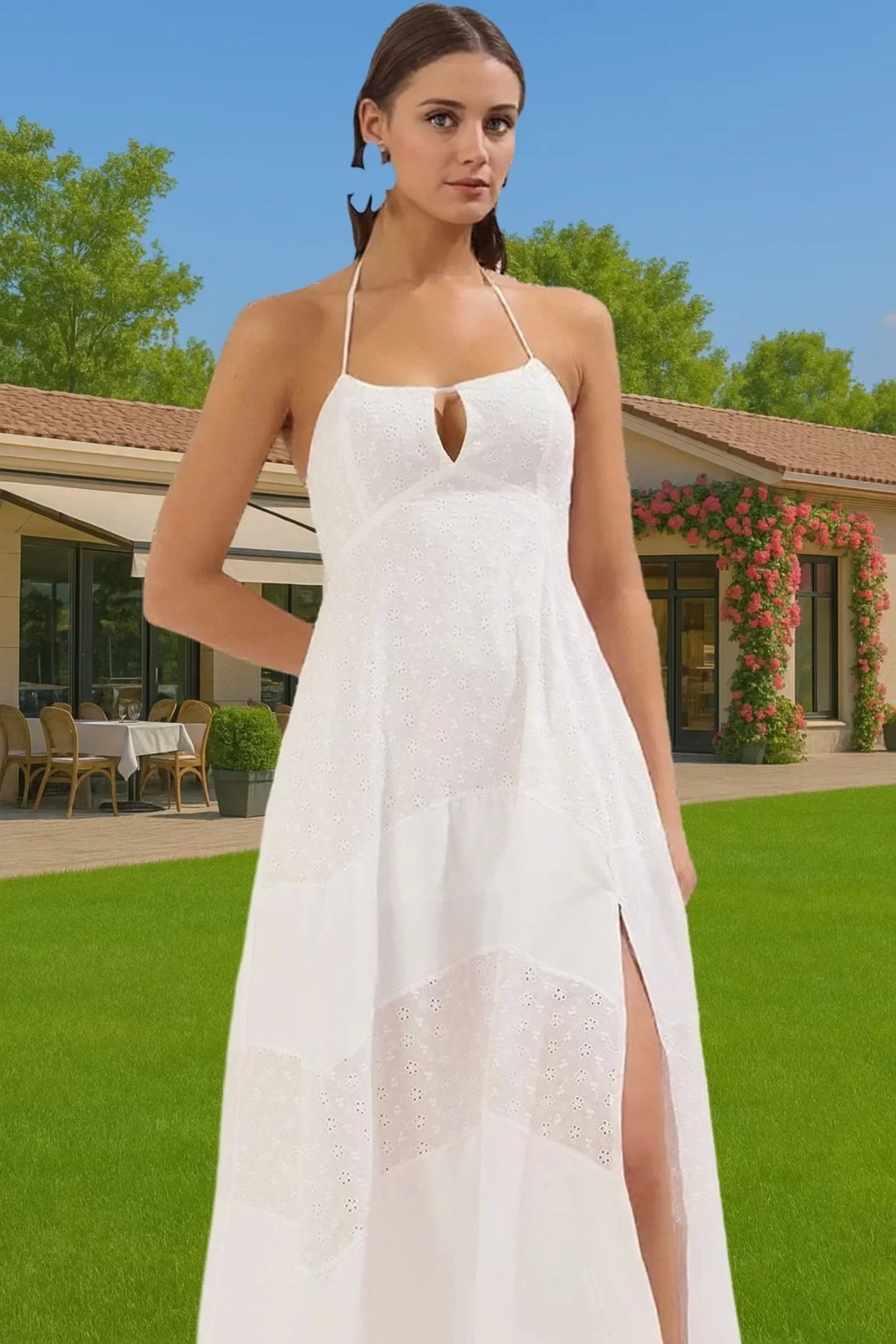 Kadın Yazlık Maxi Elbise Brode Detaylı Poplin Kumaş Rahat Kesim Kaliteli İşçilik Trend Tasarım