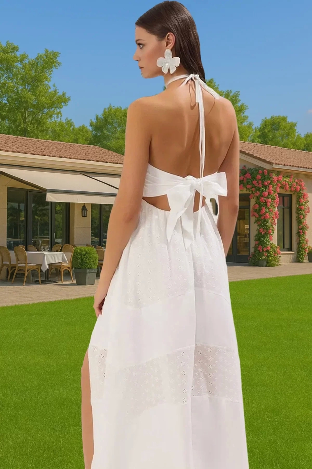Kadın Yazlık Maxi Elbise Brode Detaylı Poplin Kumaş Rahat Kesim Kaliteli İşçilik Trend Tasarım