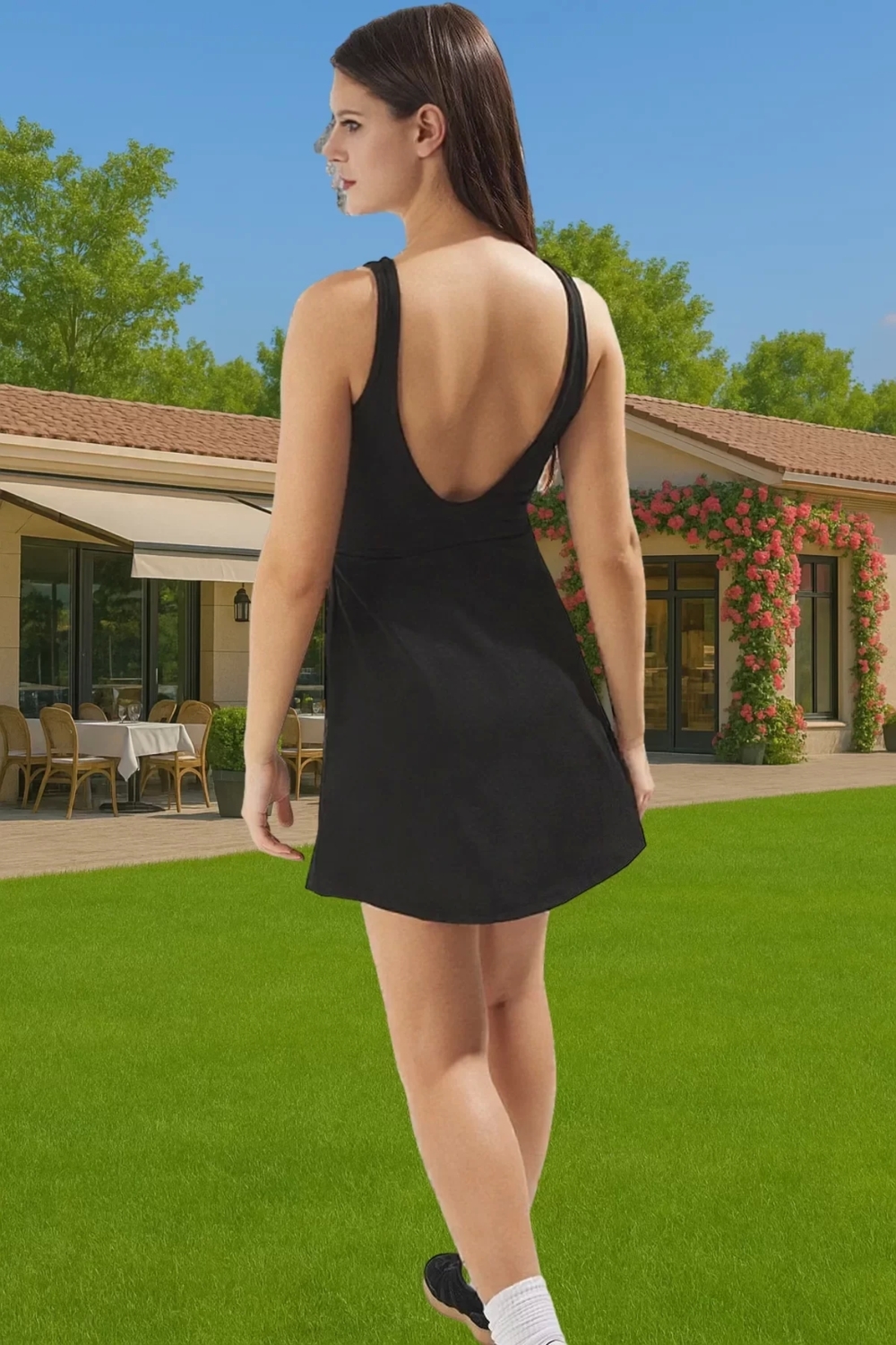 Kadın Mini Örme Elbise Halter Yaka Spor Şık Tasarım Şık Görünüm Yüksek Kalite Uzun Ömürlü