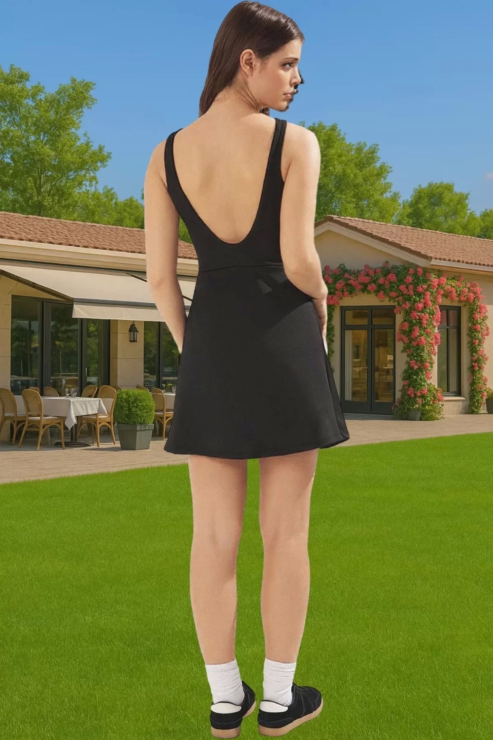 Kadın Mini Örme Elbise Halter Yaka Spor Şık Tasarım Şık Görünüm Yüksek Kalite Uzun Ömürlü