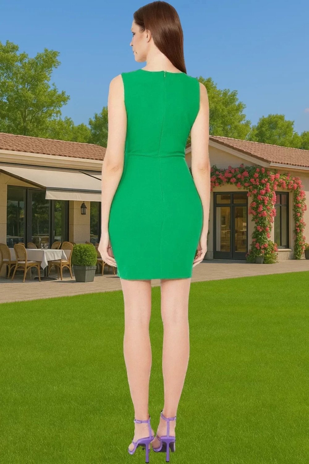 Zarif Bodycon Cut Out Mini Abiye Elbise Polyester Elastan Yazlık Trend Tasarım Modern Stil