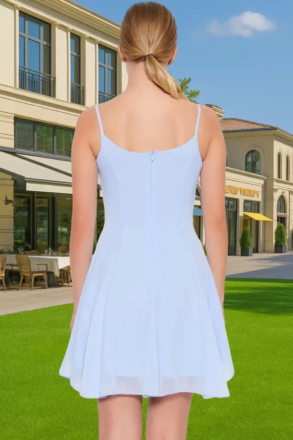 Astarlı Şık Mini Abiye Elbise Polyester Elastan Dokuma Kumaş Profesyonel Görünüm Özel Tasarım