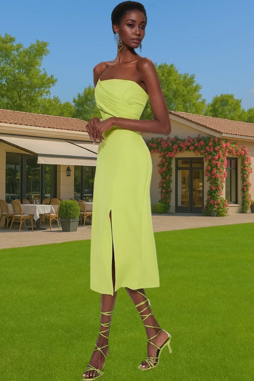 Straplez Bodycon Finike Dokuma Abiye Elbise Seçkin Malzeme Modern Stil Zarifane Tasarım Şık Görünüm