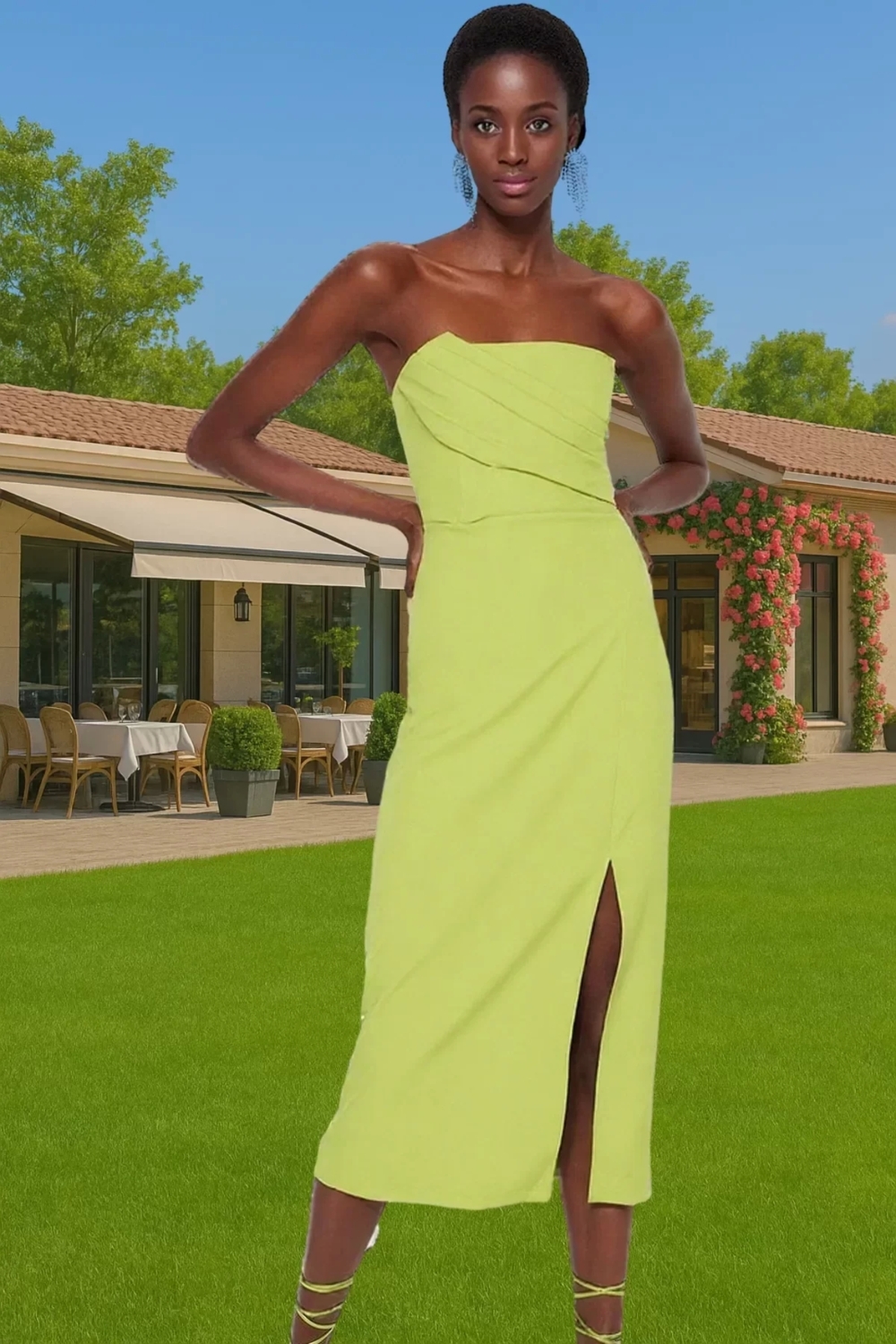 Straplez Bodycon Finike Dokuma Abiye Elbise Seçkin Malzeme Modern Stil Zarifane Tasarım Şık Görünüm
