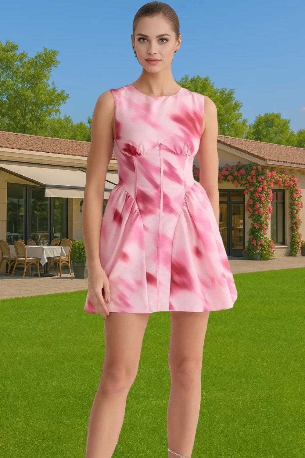 Yazlık Animal Desenli A Kesim Mini Elbise Poplin Kumaştan Dayanıklı Malzeme Rahat Ve Şık