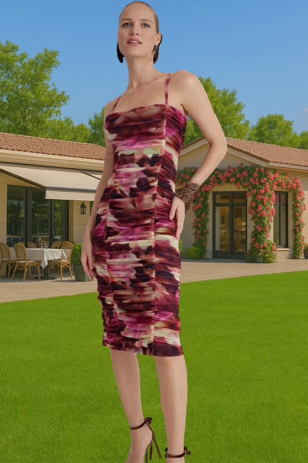Bodycon Midi Abiye Elbise Polyester Elastan Kumaş Seçkin Malzeme Mükemmel Uyum Trend Tasarım