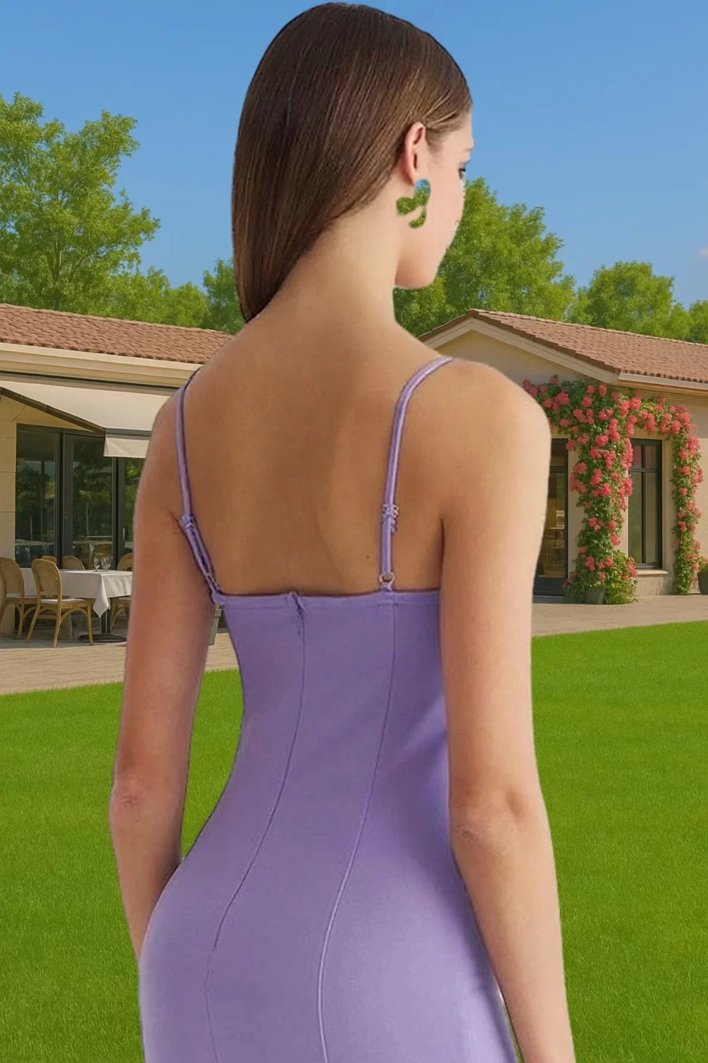 Vücudu Saran Midi Abiye Elbise Polyester Elastan Yazlık Şık Tasarım Profesyonel Görünüm