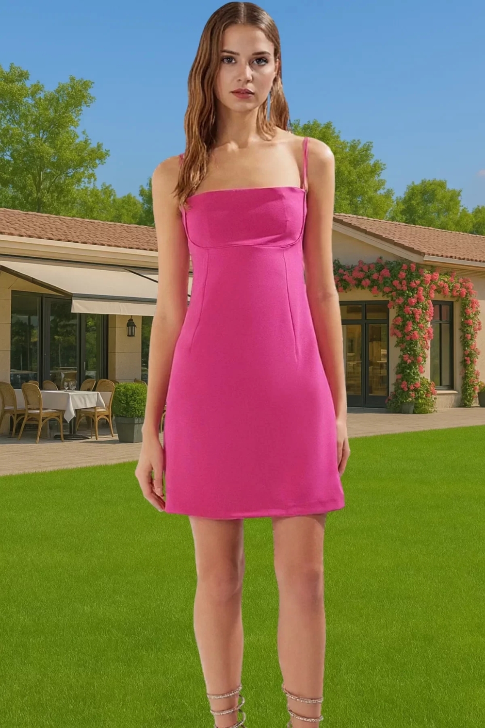 Straplez A Kesim Mini Elbise Polyester Elastan Yazlık Gece Elbisesi Uzun Ömürlü Mükemmel Uyum