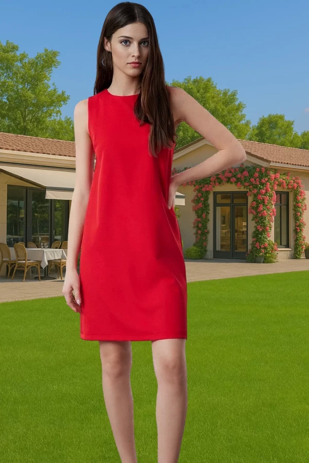 Kadın Mini Boy Polyester Elbise Yazlık İş Elbisesi Finike Dokuma Trend Tasarım Özenle Seçilmiş