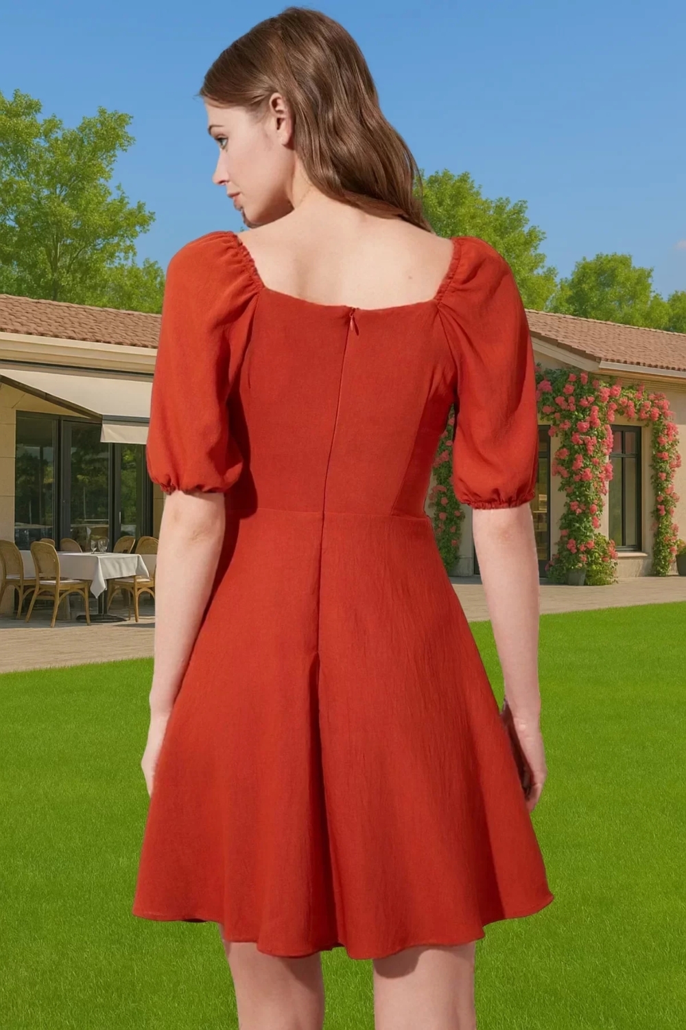 Kadın Şık A Kesim Mini Elbise Pamuk Polyester Dokuma Kumaş Şık Görünüm Özenle Seçilmiş Mükemmel Uyum