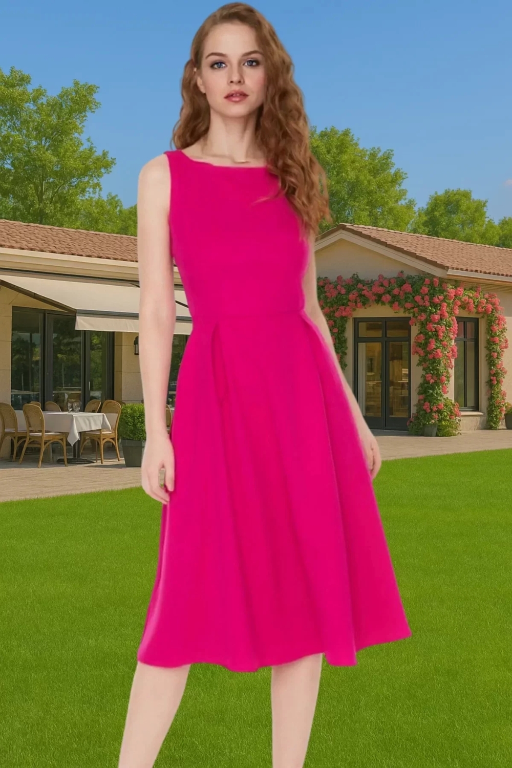 Pileli Midi Boy Elastan Dokuma Elbise Kadın Yazlık Mükemmel Uyum Premium Kalite Kaliteli İşçilik