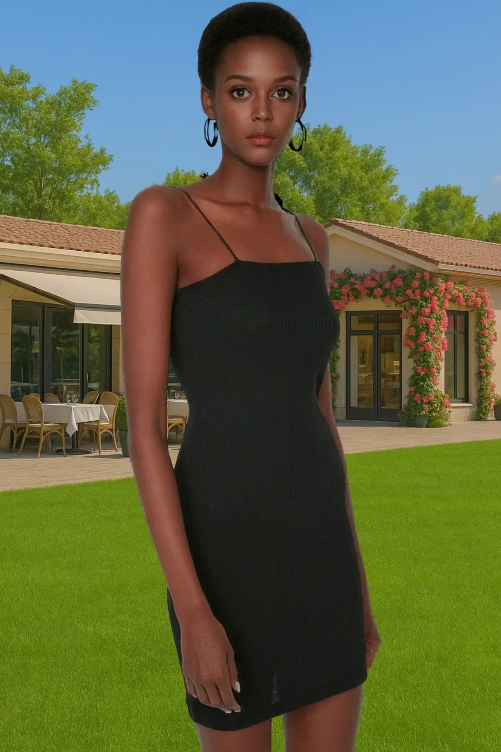 Kadın İnce Askılı Bodycon Mini Elbise Pamuklu Örme Kumaş Rahat Günlük Rahat Kullanım