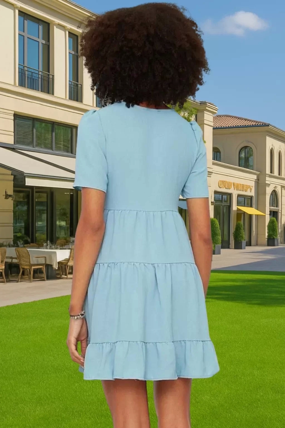 Kadın Şifon Mini Elbise Hafif Yazlık Polyester Günlük Casual Şık Görünüm Kaliteli İşçilik