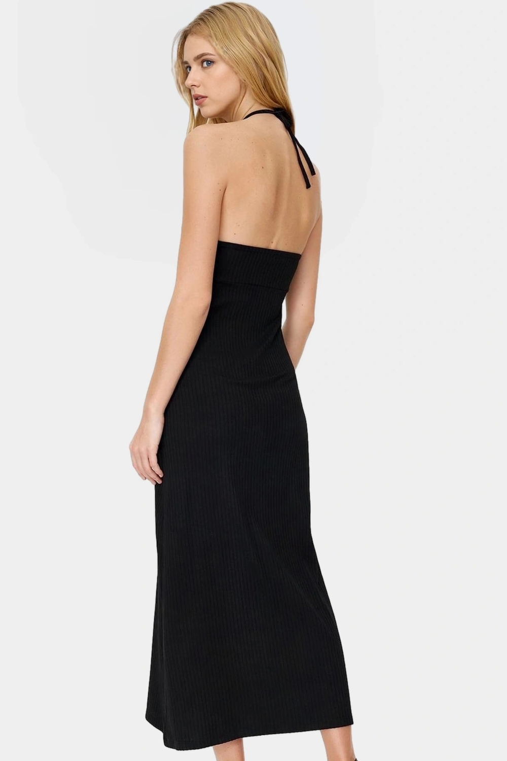 Bodycon Maxi Elbise Nefes Alan Örme Kumaş A line Kalıp Yazlık Profesyonel Görünüm