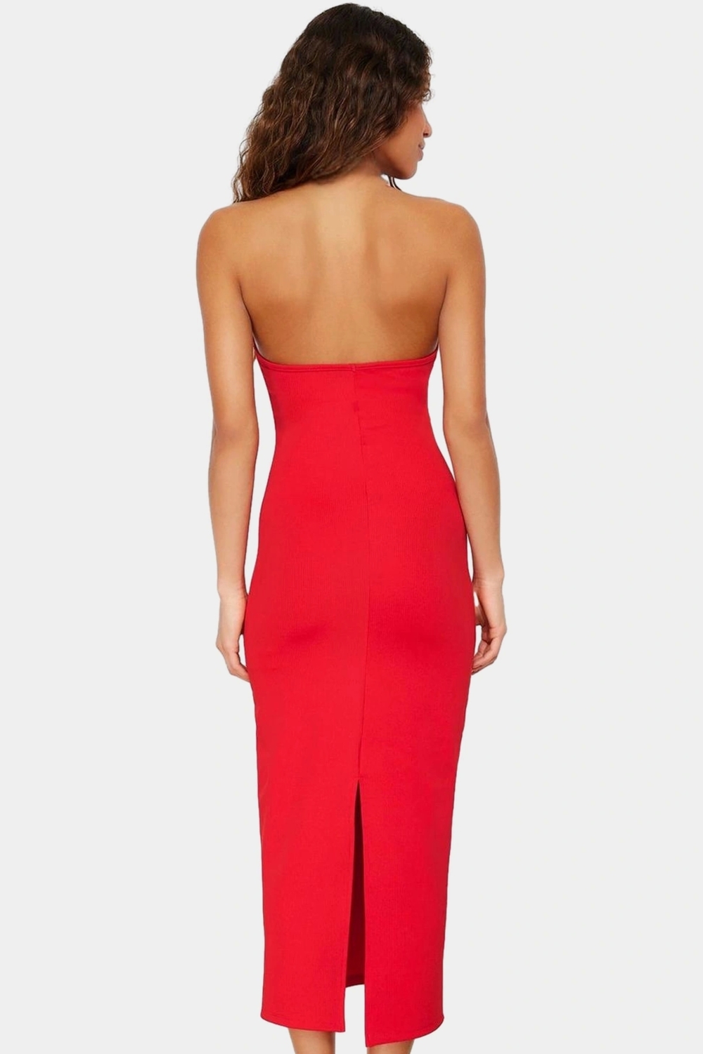 Midi Elbise Esnek Örme Kumaş Bodycon Kalıp Günlük Stil Kaliteli İşçilik Seçkin Malzeme