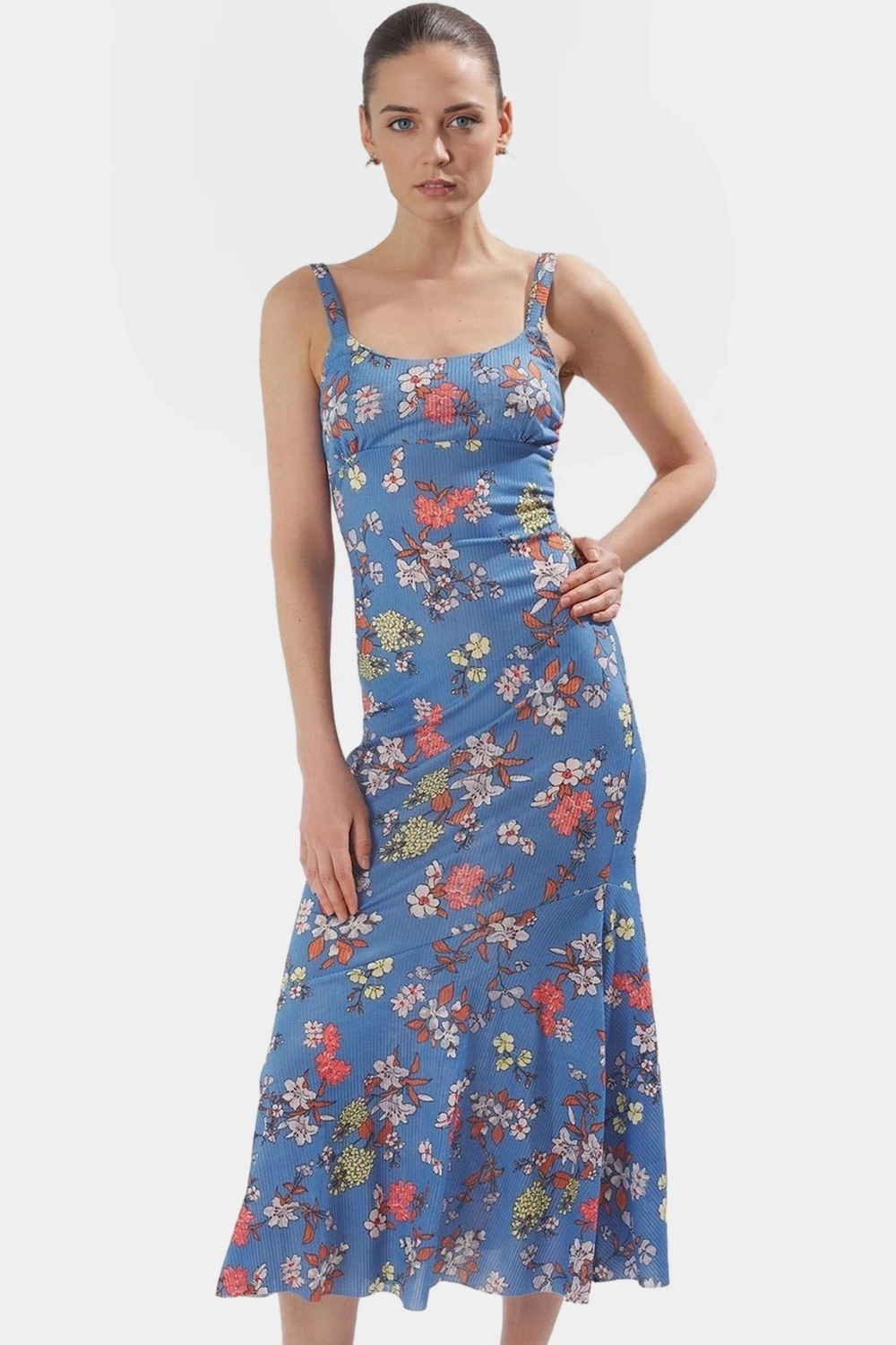 Bodycon Maxi Elbise Nefes Alan Polyester Elastan Kumaş Casual Stil Kolsuz Özenle Seçilmiş