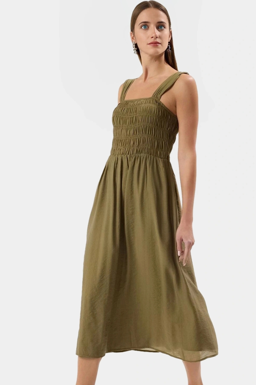 Cool & Comfort Elbise  Polyester Midi Boy Gipeli Detay Seçkin Malzeme Konforlu Kesim