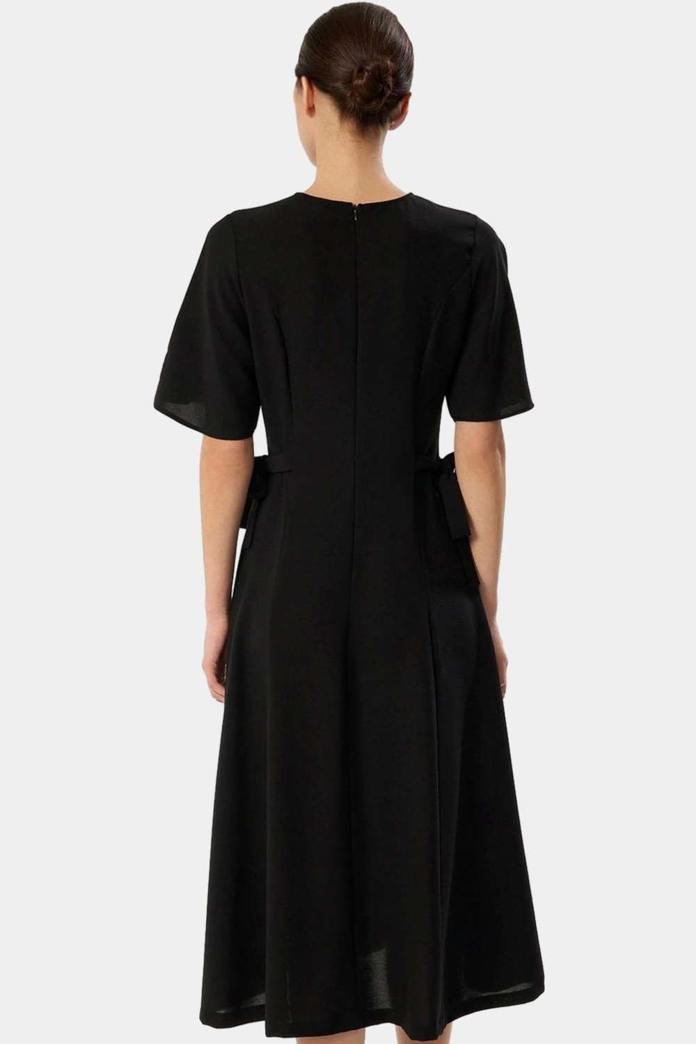 Polyester Krep Midi Elbise A Kesim Kısa Melek Kol Günlük Yazlık Mükemmel Uyum Rahat Ve Şık