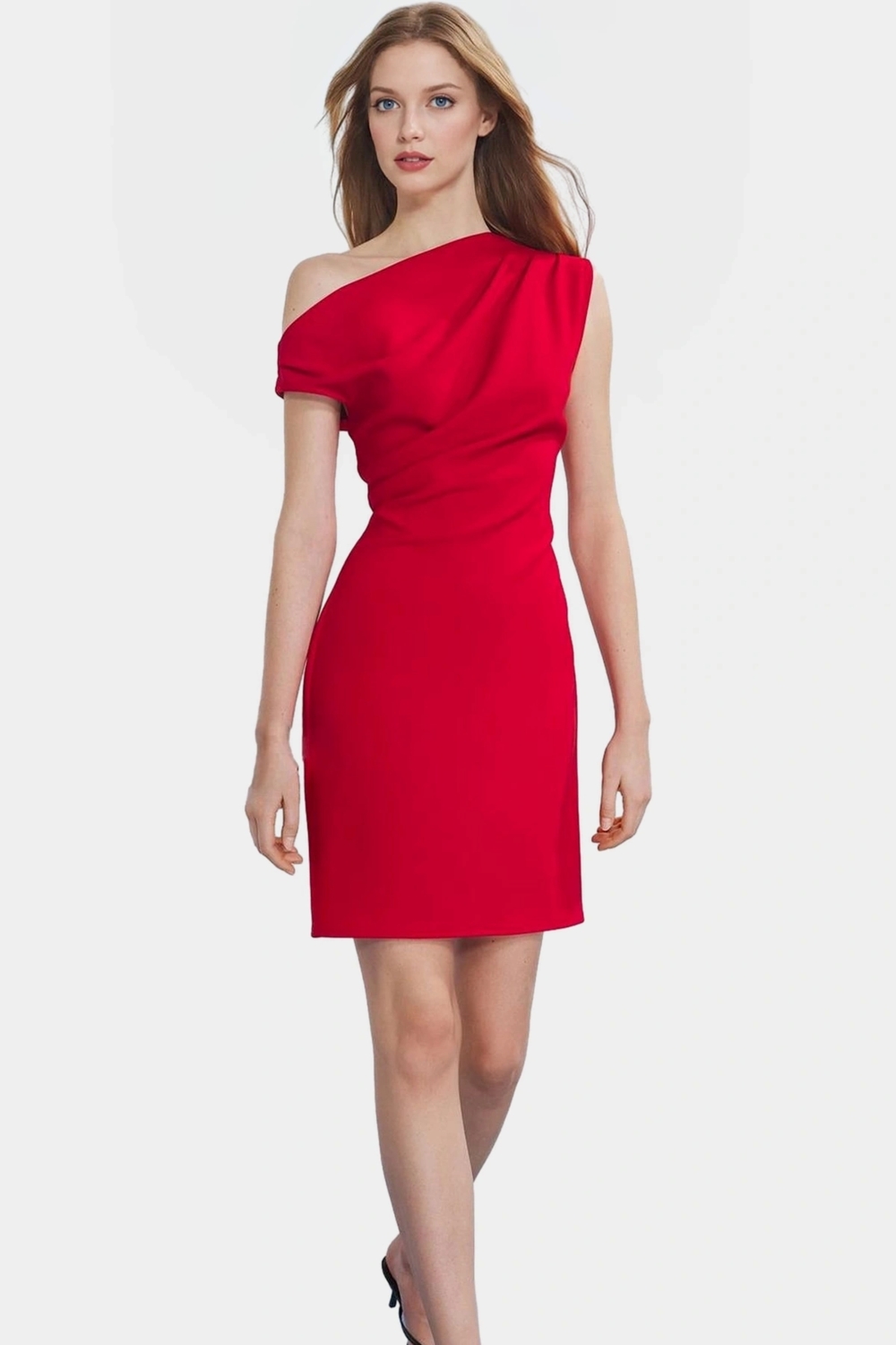 Yazlık Mini Elbise Bodycon Kalıp Tek Kol Dokuma Kumaş Seçkin Malzeme Şık Görünüm