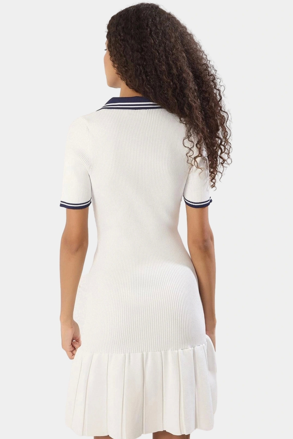 Rahat Triko Mini Elbise Polo Yaka Kısa Kol Bodycon Kaliteli İşçilik Seçkin Malzeme