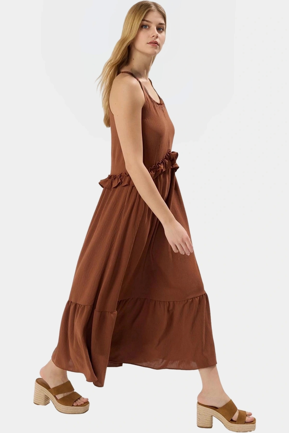 Yazlık Rahatlığıyla Şıklığı Bir Arada Halter Yaka Maxi Elbise Özenle Seçilmiş Premium Kalite