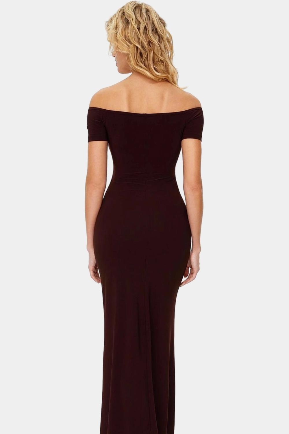 Yazlık Bodycon Maxi Elbise 96% Polyester Carmen Yaka Kısa Kollu Yüksek Kalite