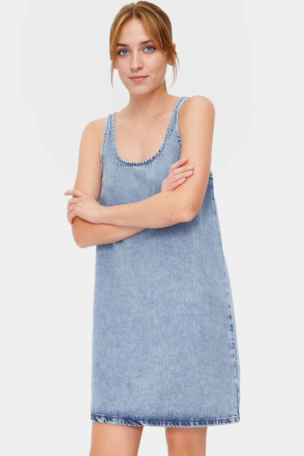 Yazlık Denim Elbise Mini Boy Şık Tasarım Günlük Kullanım Uzun Ömürlü Özel