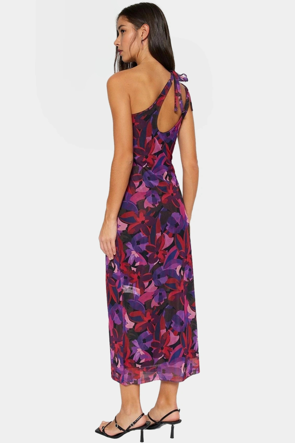 Çok Çiçek Desenli Maxi Elbise İnce Askılı Bodycon Örme Seçkin Malzeme Premium Kalite