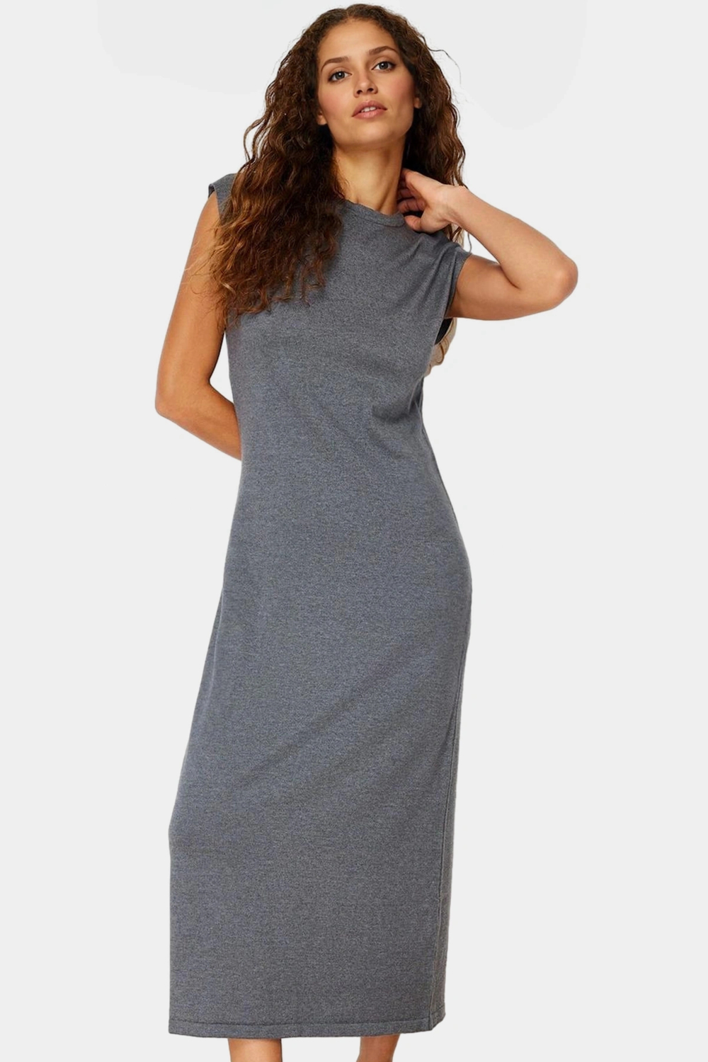 Akrilik Pamuk Triko Maxi Elbise Rahat Günlük Kullanım İçin Şık Görünüm Trend Tasarım Modern Stil