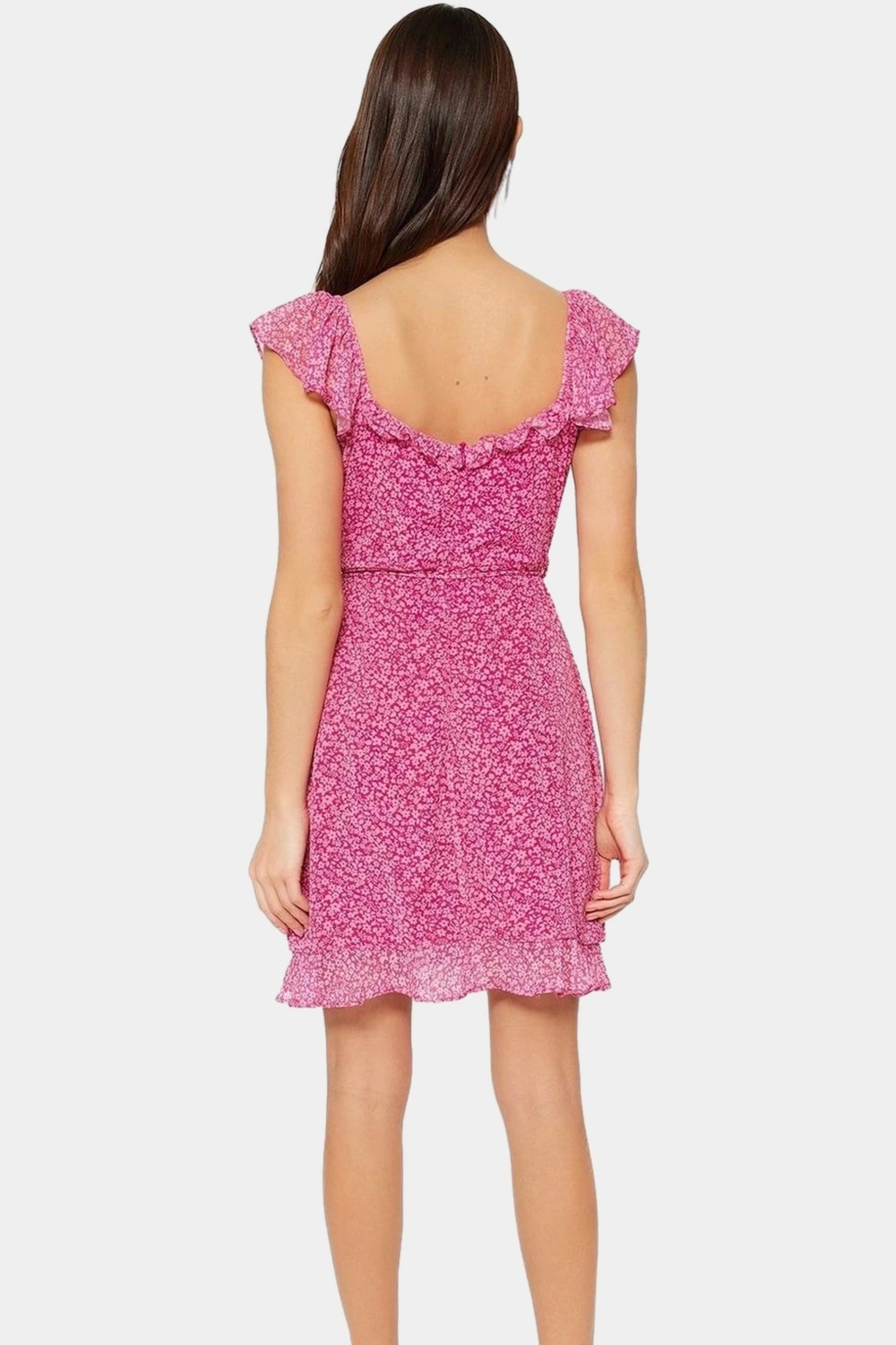 A line Şifon Elbise Çiçek Desenli Kısa Astarlı Polyester Kaliteli İşçilik Dayanıklı Malzeme