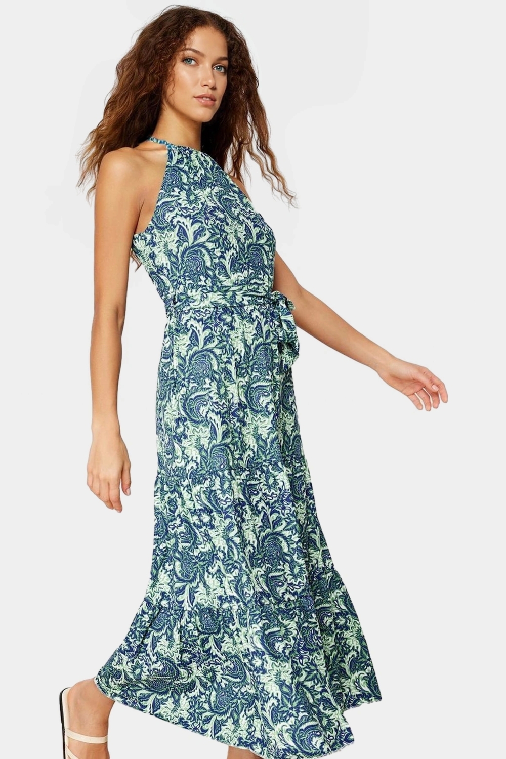A line Halter Maxi Elbise Rahat Şık ve Yazlık Görünüm Zarifane Tasarım Dayanıklı Malzeme