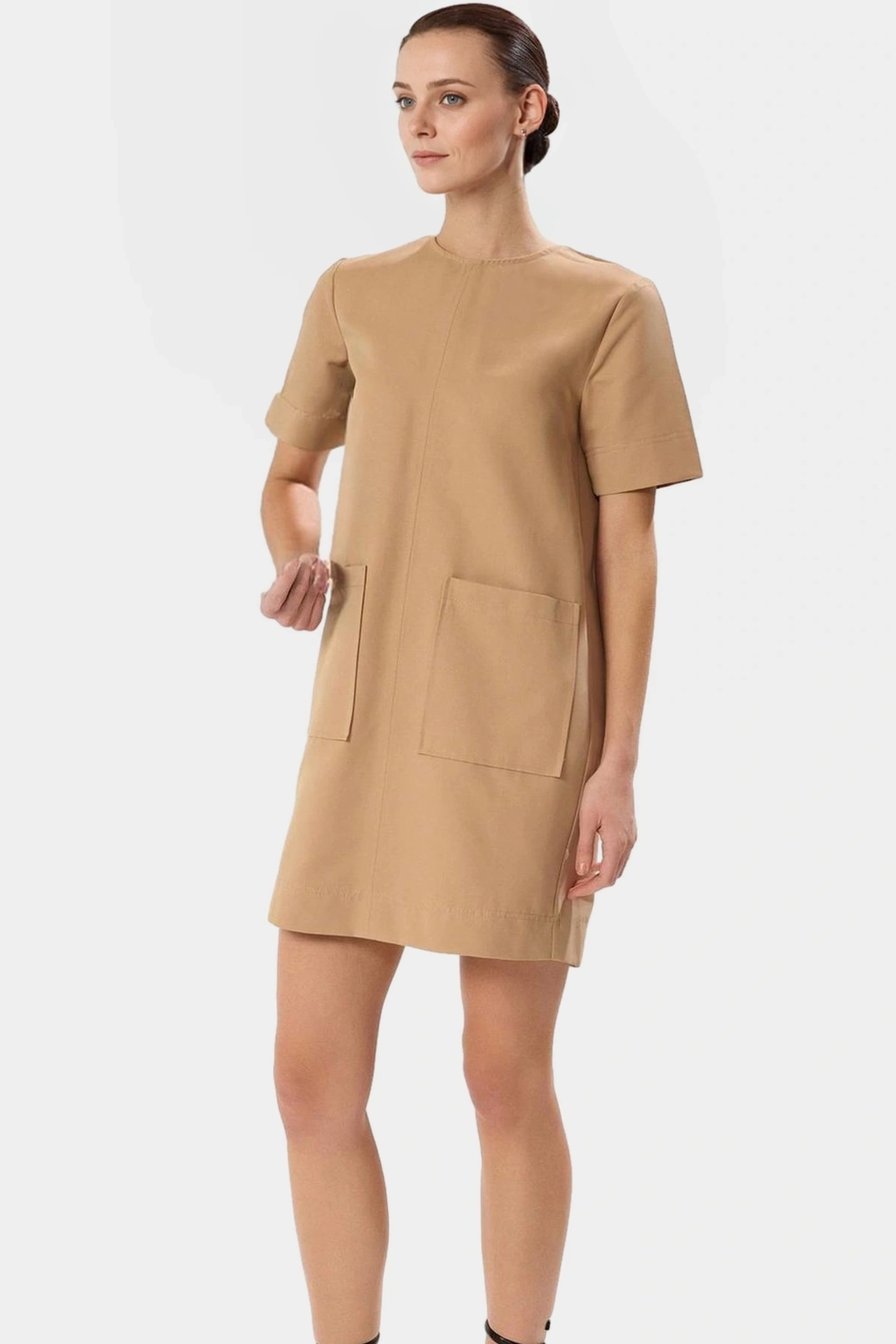 Pamuklu Gabardin Mini Elbise Rahat Şık Günlük Kombinler İçin Uzun Ömürlü Konforlu Kesim