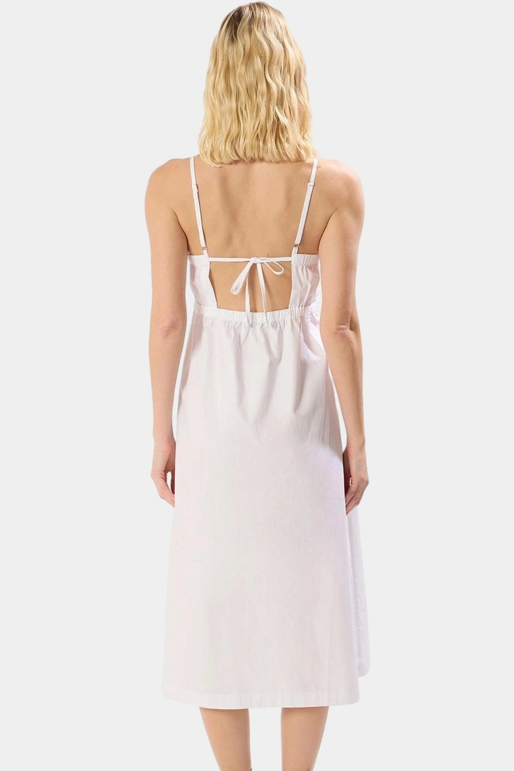 Poplin Dokuma Midi Elbise A Line Kalıp Rahat Yazlık Casual Dayanıklı Malzeme Zarifane Tasarım